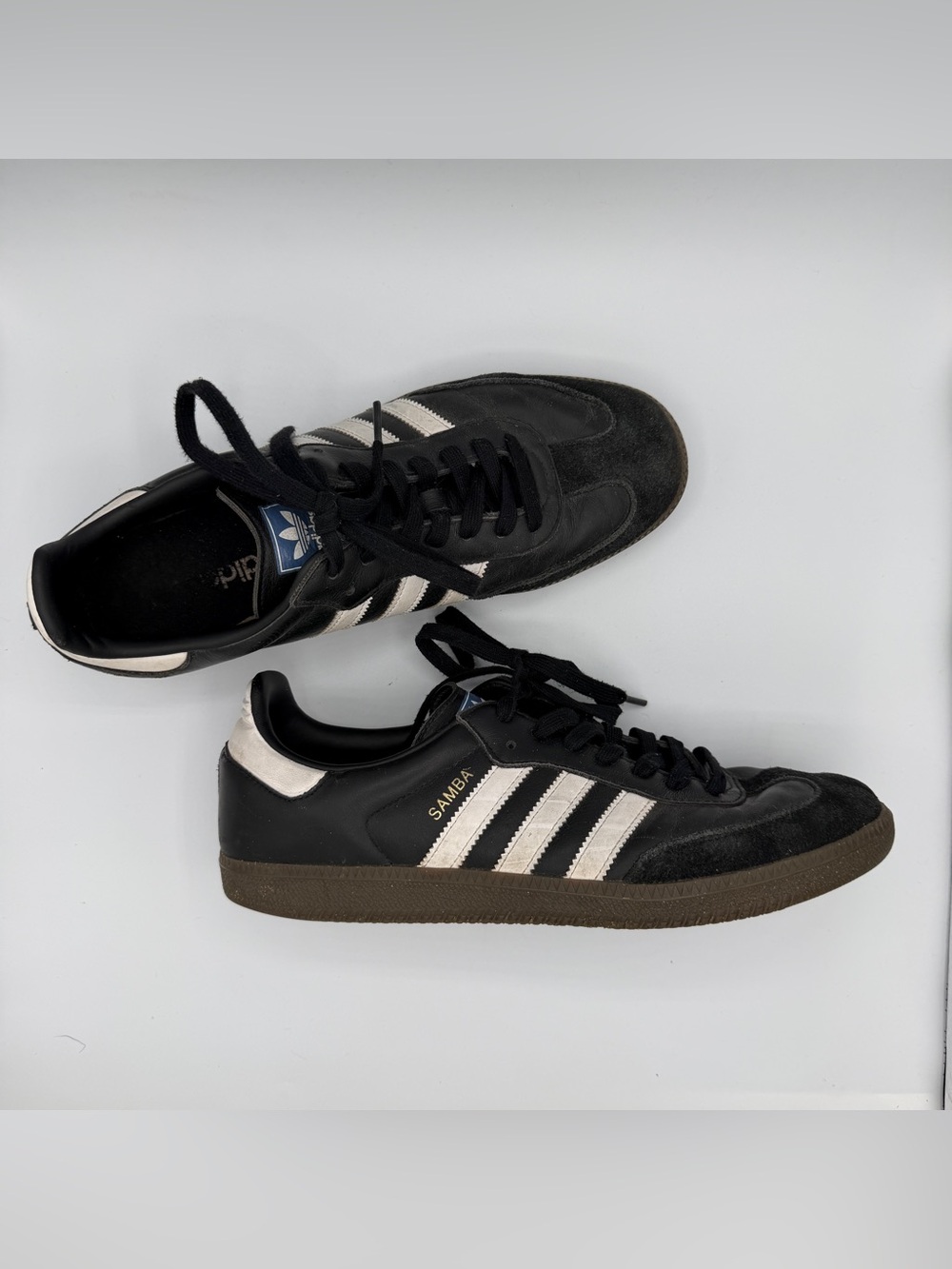 adidas Samba OG B75807 Black White Gum Men 10.5 Sneakers Classic Neutral Leather